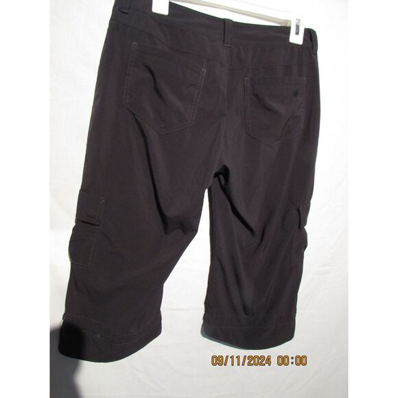 ATHLETA LONG SHORTS BLACK SIZE 8 WOMEN'S CARGO SIDE POCKETS WORKOUT TIES AT LEG - Picture 11 of 12
